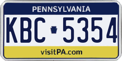 PA license plate KBC5354