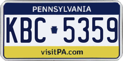 PA license plate KBC5359