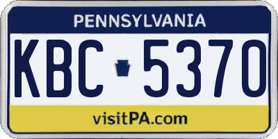 PA license plate KBC5370