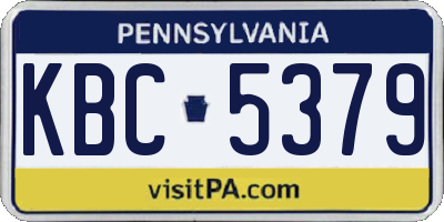 PA license plate KBC5379