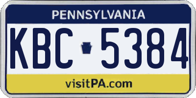 PA license plate KBC5384