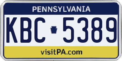 PA license plate KBC5389