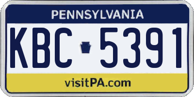 PA license plate KBC5391