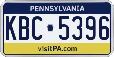 PA license plate KBC5396