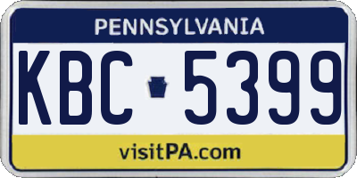 PA license plate KBC5399