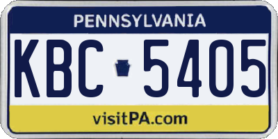 PA license plate KBC5405