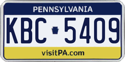 PA license plate KBC5409