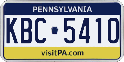 PA license plate KBC5410
