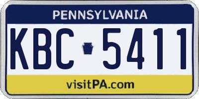 PA license plate KBC5411