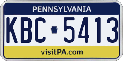 PA license plate KBC5413