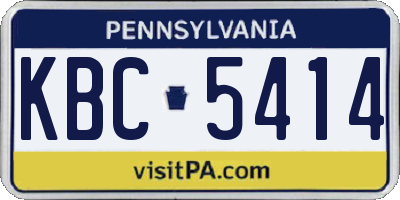 PA license plate KBC5414