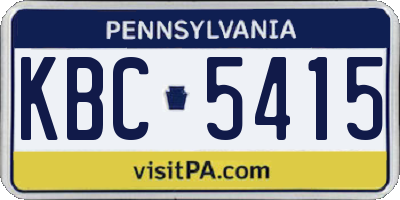 PA license plate KBC5415