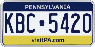 PA license plate KBC5420