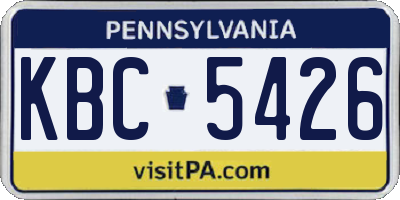 PA license plate KBC5426