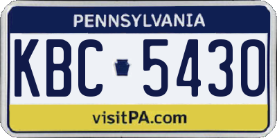 PA license plate KBC5430