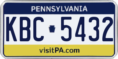 PA license plate KBC5432