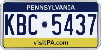 PA license plate KBC5437