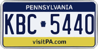 PA license plate KBC5440
