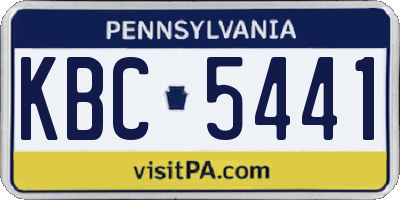 PA license plate KBC5441
