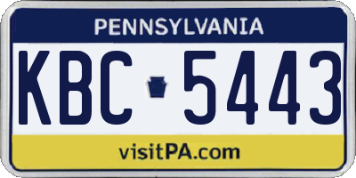 PA license plate KBC5443
