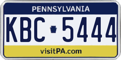 PA license plate KBC5444