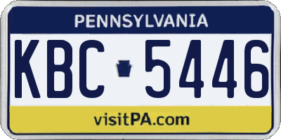 PA license plate KBC5446