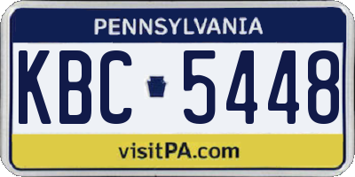 PA license plate KBC5448
