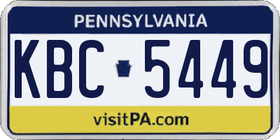 PA license plate KBC5449