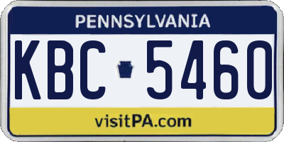 PA license plate KBC5460