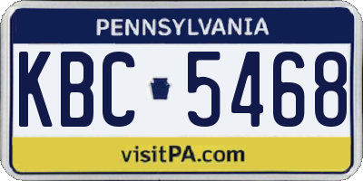 PA license plate KBC5468