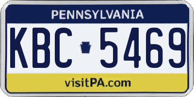 PA license plate KBC5469