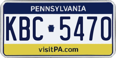PA license plate KBC5470