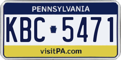 PA license plate KBC5471