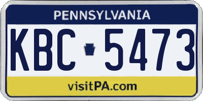 PA license plate KBC5473