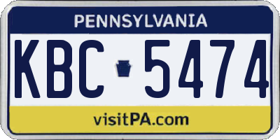 PA license plate KBC5474