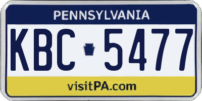 PA license plate KBC5477