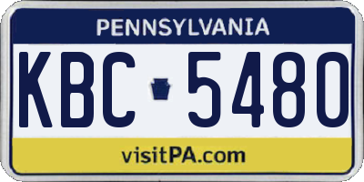 PA license plate KBC5480