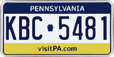 PA license plate KBC5481