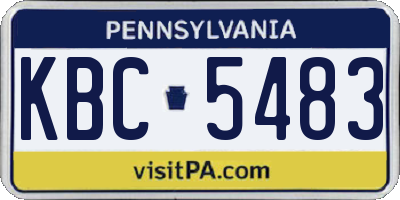 PA license plate KBC5483