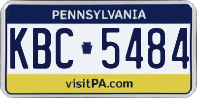 PA license plate KBC5484