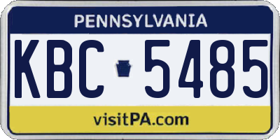 PA license plate KBC5485
