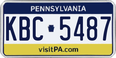 PA license plate KBC5487