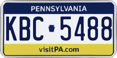 PA license plate KBC5488
