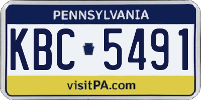 PA license plate KBC5491