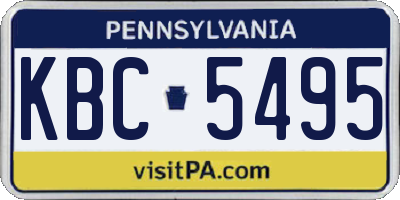 PA license plate KBC5495