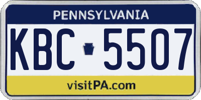 PA license plate KBC5507