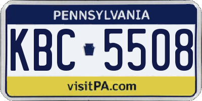 PA license plate KBC5508