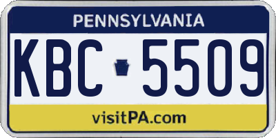 PA license plate KBC5509