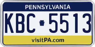 PA license plate KBC5513