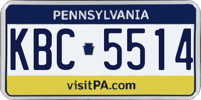 PA license plate KBC5514